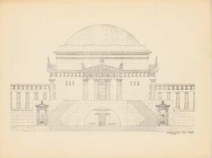 Mausoleum: Ansicht (aus: Drucke von Seminararbeiten der Königlich Technischen Hochschule Berlin, Bd. III)