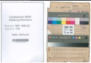 Entnazifizierung Edmund Hahn , geb. 26.05.1893 (Lehrer)