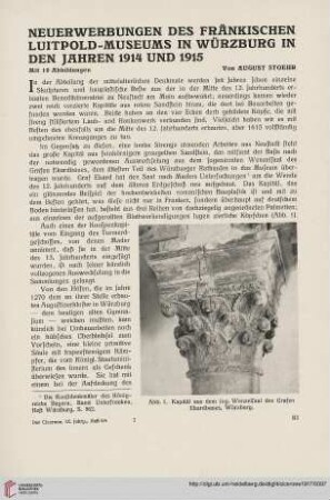 9(1917) S. 81-100: Neuerwerbungen des fränkischen Luitpold-Museums in Würzburg in den Jahren 1914 und 1915