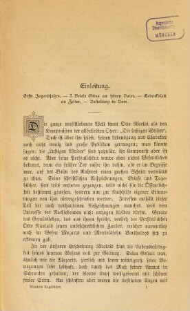 Otto Nicolais Tagebücher : nebst biographischen Ergänzungen