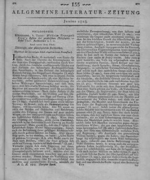 Krug, T. W.: System der praktischen Philosophie. T. 1. Rechtslehre. Königsberg: Unzer 1817 Auch u. d. T.: Dikäologie, oder philosophische Rechtslehre (Beschluss der im vorigen Stück abgebrochenen Recension.)