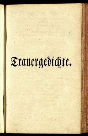 Trauergedichte.
