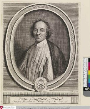 Jean Baptiste Santeil Chanoine Regulier de l' Abbaye Royal de St. Vicotr [Regularkanoniker der St.-Victor (Paris)]