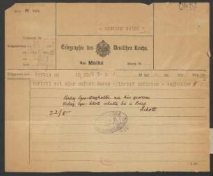 Brief an B. Schott's Söhne : 20.05.1919