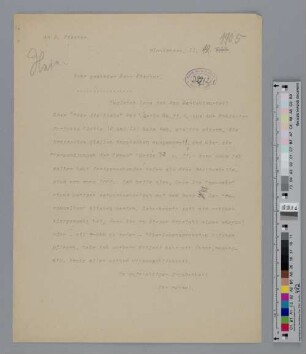 Brief an Samuel Fischer