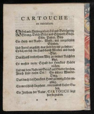 Cartouche en miniature.