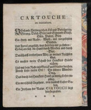 Cartouche en miniature.