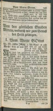 Von den göttlichen Gnaden Mitteln, wodurch wir zum Genuß des Heils gelangen
