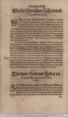 Wie man Golt und Silber im Scheidwasse von einander scheiden soll.