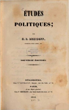 Etudes Politiques