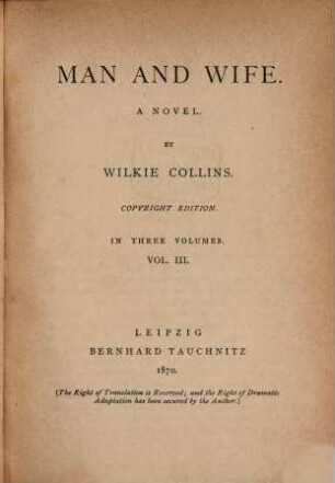 Man and wife : a novel. 3