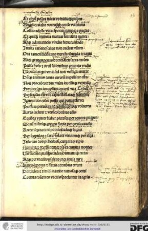 Et circum pellea micat romanaque pubes, angelicas alto voces sub corde volutans...