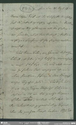 Eigenh. Brief m. Nachschrift von Dorothea von Schlegel von Friedrich von Schlegel an August Wilhelm von Schlegel, Jena, 04.09.1800