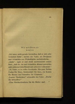 Wir möchten sie kaufen