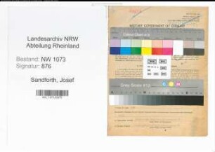 Entnazifizierung Josef Sandforth , geb. 05.01.1900 (Apotheker)