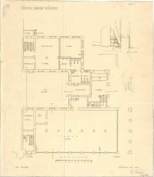 Fischer, Theodor; Würzburg, Münsterplatz; Sparkasse - Grundriss EG