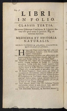 38-60, Classis Tertia. Medicina et Historia Naturalis - Classis Quarta. Philosophia et Mathematica