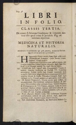 38-60, Classis Tertia. Medicina et Historia Naturalis - Classis Quarta. Philosophia et Mathematica