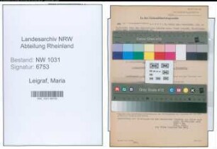 Entnazifizierung Maria Leigraf , geb. 20.07.1903 ()