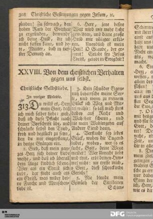 XXVIII. Von dem christlichen Verhalten gegen uns selbst.