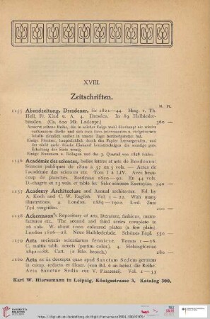 XVIII. Zeitschriften (Nr. 1155 - 1466)