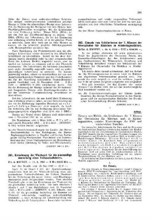 Errechnung der Wartezeit für die planmäßige Anstellung eines Volksschullehrers : [Erziehung] ; [Für das Reich] ; [Amtliche Erlasse] ; [Amtlicher Teil]