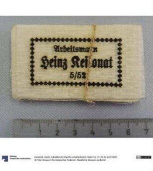 Etiketten für Reichs-Arbeitsdienst