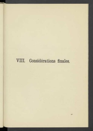 VIII. Considérations finales