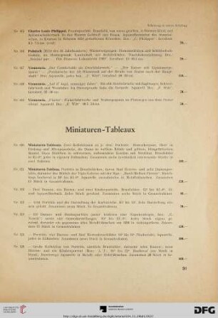 Miniaturen – Tableaux (Nr. 420-431)