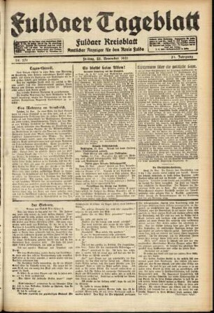 Ausgabe vom Freitag, den 25. November 1921.