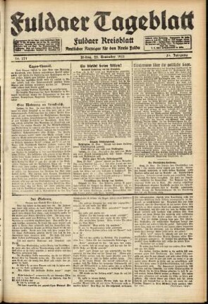 Ausgabe vom Freitag, den 25. November 1921.