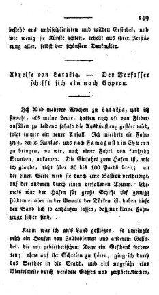 Abreise von Latakia. - Der Verfasser schifft sich ein nach Cypern.
