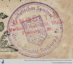 [Provenienz]: Albert-Ludwigs-Universität Freiburg, Homiletisches Seminar