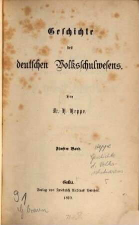 Geschichte des deutschen Volksschulwesens, 5