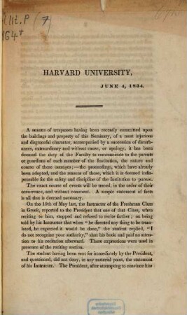 [On the Seminary of] Harvard University June, 4, 1834