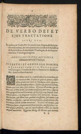 De Verbo Dei Et Eius Tractatione Libri Duo: