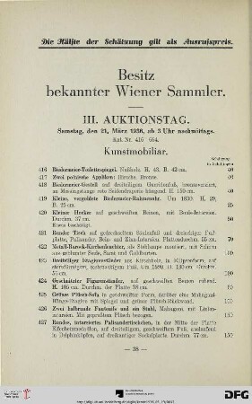 Kunstmobiliar (Nr. 416-448)