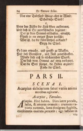 Pars II. Scena I. - III. (Ex Terrore Salus)