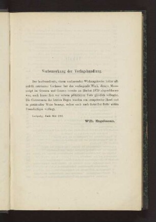 Vorbemerkung der Verlagshandlung