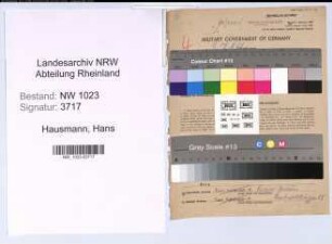 Entnazifizierung Hans Hausmann , geb. 21.04.1905 (Bauingenieur)
