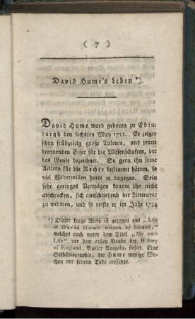 David Hume's Leben