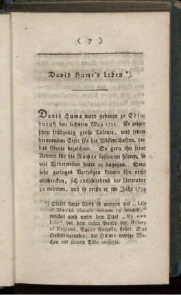 David Hume's Leben