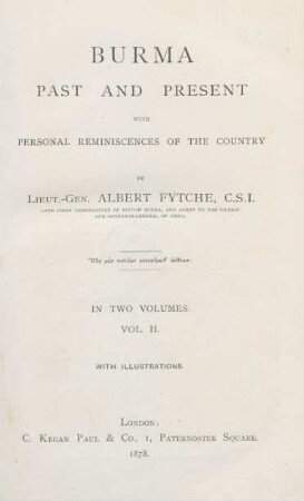 Vol. 2: Burma past and present