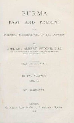 Vol. 2: Burma past and present