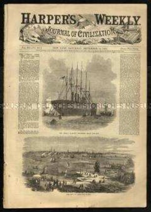 Zeitung Harper's Weekly mit einer Titelstory zum Schiff Great Eastern, Samstag, 10. September 1859