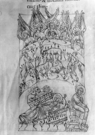 Evangeliar — Geburt Christi und Verkündigung an die Hirten, Folio 10verso