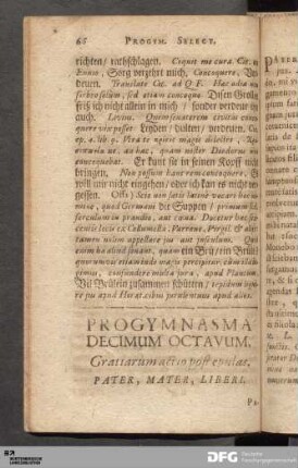 Progymnasma Decimum Octavum. Gratiarum actio post epulas.