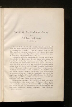 Spezifizität der Antikörperbildung
