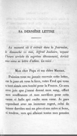 Sa dernière lettre