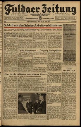 Ausgabe vom Samstag, den 29. Juli 1944.